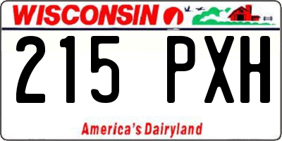 WI license plate 215PXH