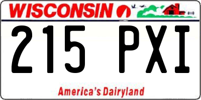 WI license plate 215PXI