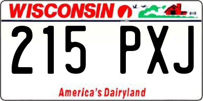 WI license plate 215PXJ