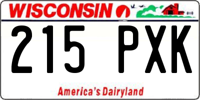 WI license plate 215PXK