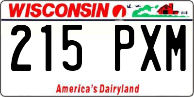 WI license plate 215PXM