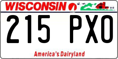 WI license plate 215PXO