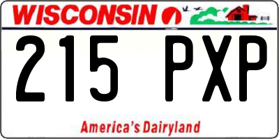 WI license plate 215PXP