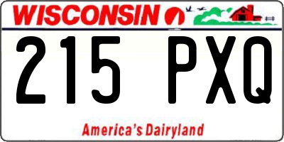 WI license plate 215PXQ
