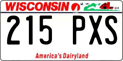 WI license plate 215PXS
