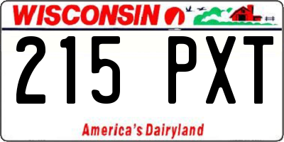 WI license plate 215PXT