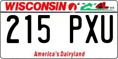 WI license plate 215PXU
