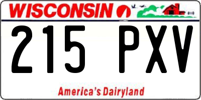 WI license plate 215PXV