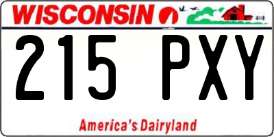 WI license plate 215PXY