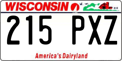 WI license plate 215PXZ
