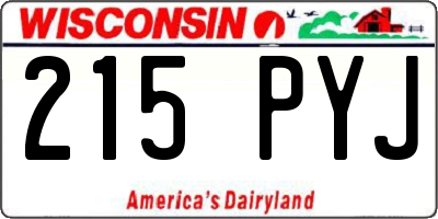 WI license plate 215PYJ