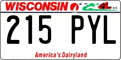 WI license plate 215PYL