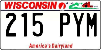 WI license plate 215PYM