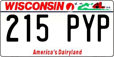 WI license plate 215PYP