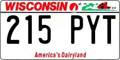 WI license plate 215PYT
