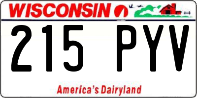 WI license plate 215PYV