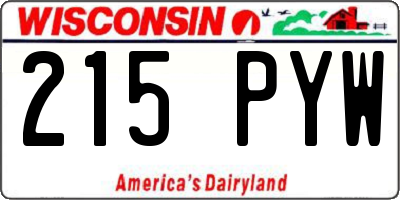 WI license plate 215PYW