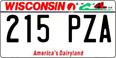 WI license plate 215PZA
