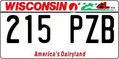 WI license plate 215PZB