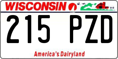 WI license plate 215PZD