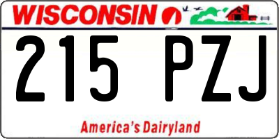 WI license plate 215PZJ
