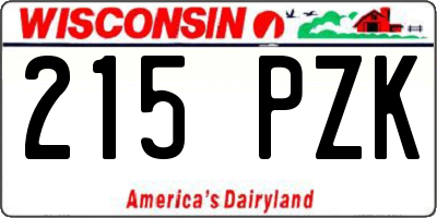 WI license plate 215PZK