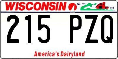 WI license plate 215PZQ