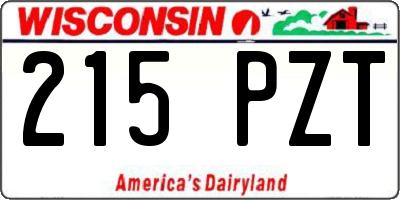 WI license plate 215PZT