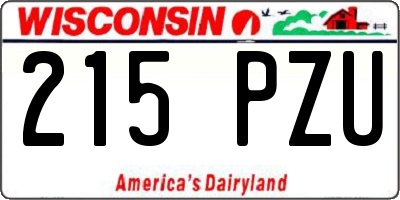 WI license plate 215PZU