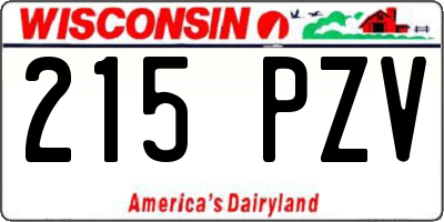 WI license plate 215PZV