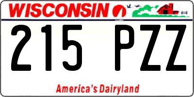 WI license plate 215PZZ