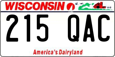 WI license plate 215QAC