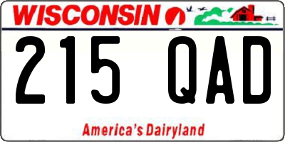 WI license plate 215QAD