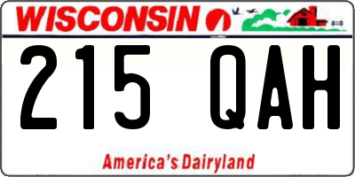 WI license plate 215QAH