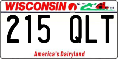 WI license plate 215QLT
