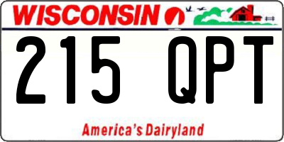 WI license plate 215QPT