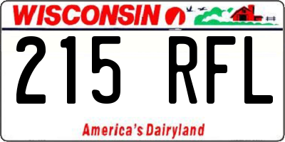 WI license plate 215RFL