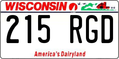 WI license plate 215RGD