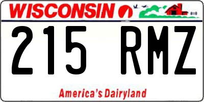 WI license plate 215RMZ