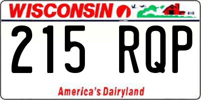 WI license plate 215RQP