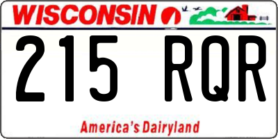 WI license plate 215RQR