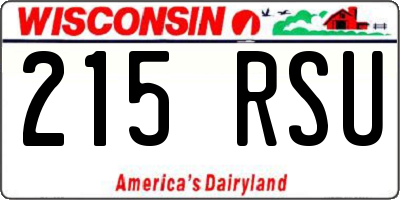 WI license plate 215RSU