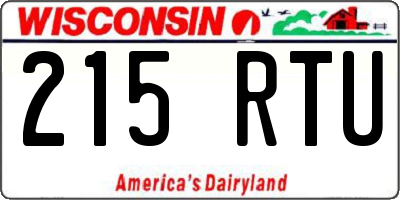 WI license plate 215RTU