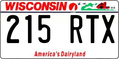 WI license plate 215RTX