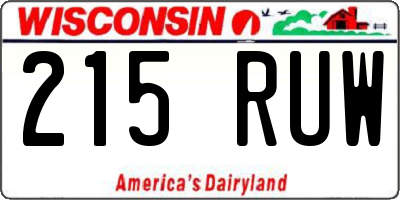 WI license plate 215RUW
