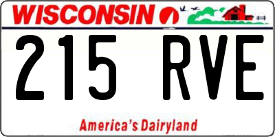 WI license plate 215RVE