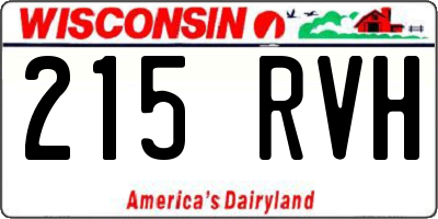 WI license plate 215RVH