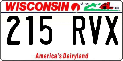 WI license plate 215RVX