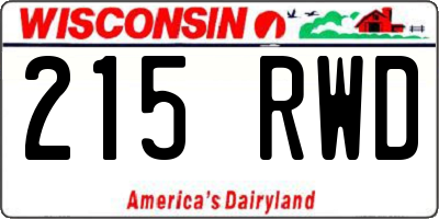 WI license plate 215RWD