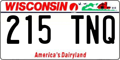 WI license plate 215TNQ